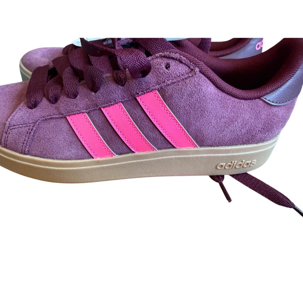 NWT Adidas Grand Court Base Shoes Shadow Red / Lucid Pink 10 - Picture 5 of 9